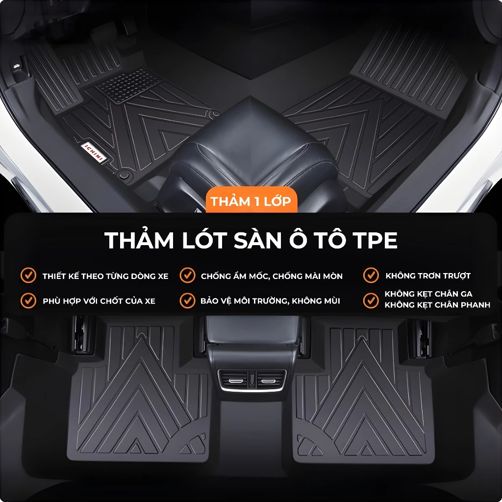 Thảm lót sàn Geely Coolray tràn viền bậc cửa TPE, bao trọn thành xe ICHINI